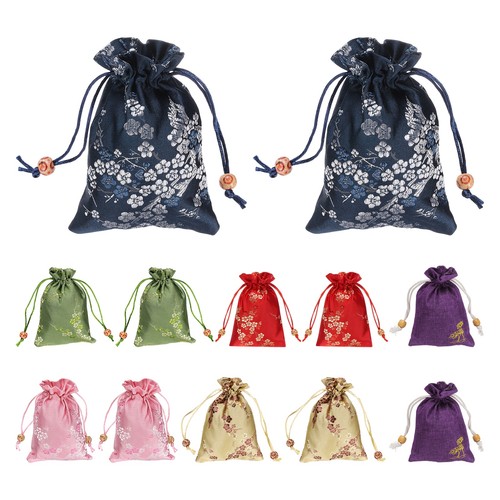 12pcs silk drawstring - silk, bag