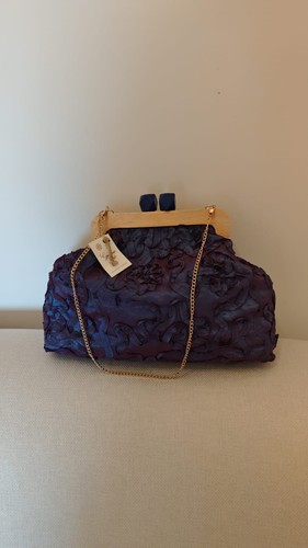 Borsa tessuto rilievo viola - ,