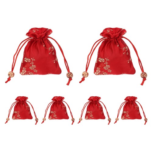 6pcs silk drawstring - silk, bag