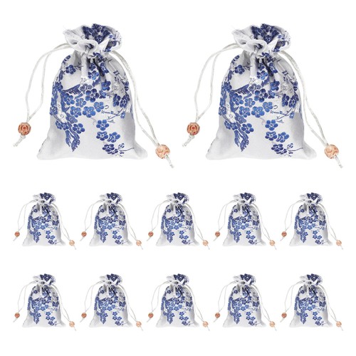 12pcs silk drawstring bag - silk,